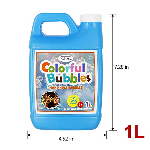 Lulu Home 33.8 OZ/1 L Concentrated Bubble Solution, Refill for Bubble Machines, Giant Wands, and Blowers - Up to 2.5 Gallons for Kids' Birthday Parties | Refill for Bubble Machines, Giant Wands, and Blowers, Up to 2.5 Gallons, For Kids' Birthday Parties -