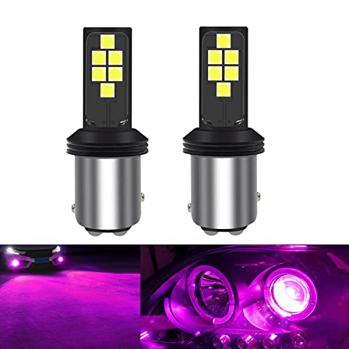 SOCAL-LED LIGHTING 1157 BAY15d Pink Purple LED Turn Signal Bulb Advanced 3030 SMD Bright Colorful DRL Brake Lamp Parking Tail Light, Pack of 2 - color: Pink Purple, size: 1157 (BAY15d)