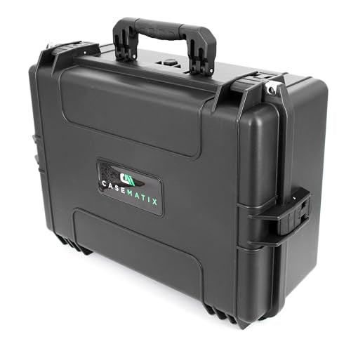 CASEMATIX Mixer Carry Case Compatible with Yamaha MG12XU | 12 Channel Mixing Console, IPX7 Waterproof Hard Shell, Fits Mixers up to 17" x 12.1" x 5", Includes Foam, Cable Storage