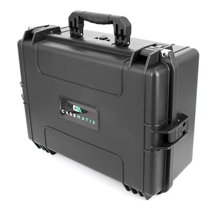 CASEMATIX Mixer Carry Case Compatible with Yamaha MG12XU | 12 Channel Mixing Console, IPX7 Waterproof Hard Shell, Fits Mixers up to 17" x 12.1" x 5", Includes Foam, Cable Storage