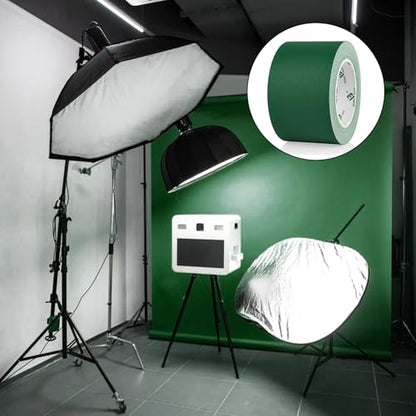 BOMEI PACK Dark Green Gaffer Tape, Matte Non-Reflective, 3inch x 20yds No Residue Hand Tear Self-Adhesive Tape for Labeling, Cable, Stage, Photo Studio, Painters and Duct Repair, 1 Pack