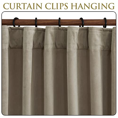 StangH Camel Beige Velvet Curtains Soft Fabric W52 x L96 inches 1 Panel | Premium Heavy Thick Curtain Panels, Room Darkening Thermal Insulated Window Drapes, Perfect for Bedroom, Office - color: Camel Beige, size: 52"W x 96"L (Pack of 1)