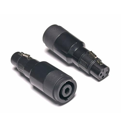 WJSTN XLR to Speakon Adapter, Black, Professional 3-Pin Female to Female Connector, 2 Pack, for PA Systems, DJ Equipment, Amplifiers, Mixing Consoles (XLR Female to Speakon Female) - style: XLR Female to Speakon Female