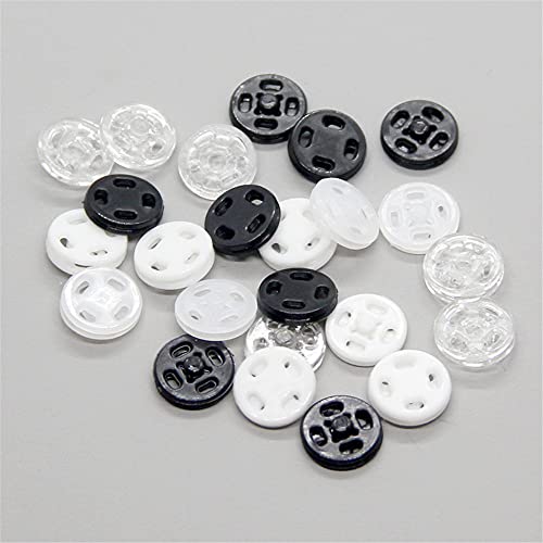 1 Box/15 Set Invisible Small Plastic Snap Buttons Sew-on Snap Buttons Press Button for Sewing Clothing (Transparent, 13mm) - color: Transparent, size: 13mm