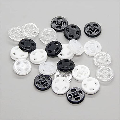 1 Box/15 Set Invisible Small Plastic Snap Buttons Sew-on Snap Buttons Press Button for Sewing Clothing (Transparent, 13mm) - color: Transparent, size: 13mm