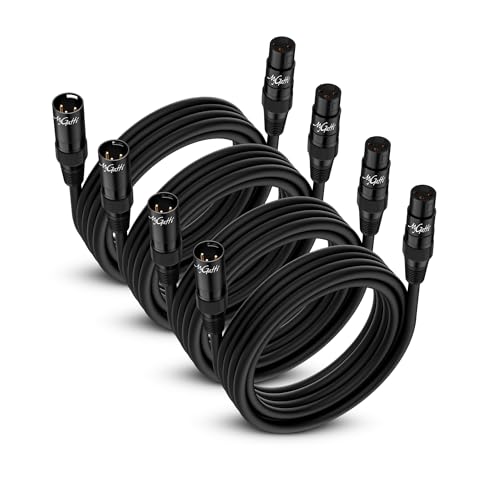 XLR Microphone Cable 75FT 4 Pack, Gold-Plated 3 Pin XLR Male to Female Balanced Mic Audio Cord, AL & OFC Dual Shielded Patch Cable for Speaker, Podcast, Mixer, Amplifier, Recording - size: 75FT