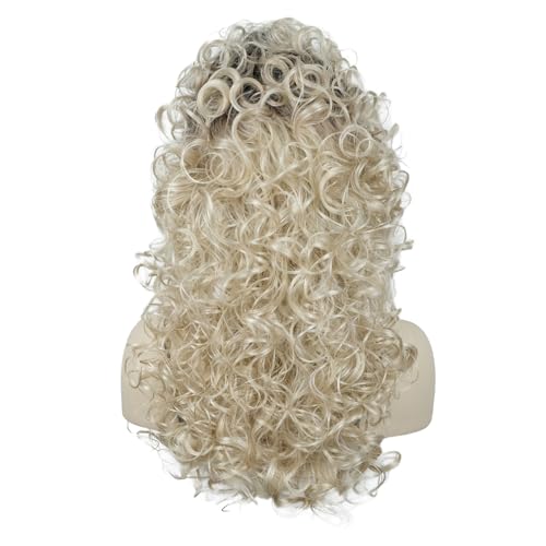 Aimole Long Curly Wigs Synthetic Ombre Blonde Cosplay Women Wig Heat Resistant Hair (TT1654) - color: #TT1654