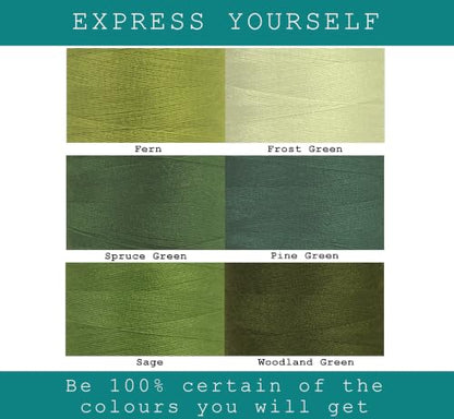 BlesSew Sewing Thread in Green Color Tones – 6 Spools of Polyester Thread for Sewing Machine for Beginners, Hand Stitching & Quilting - 1000 yds per Spool - color: Green