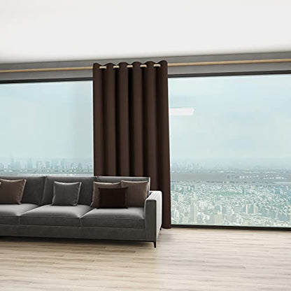 BONZER Room Divider Curtain Total Privacy Wall Screen Partitions | Grommet Wide Noise Reducing Blackout Curtains for Living Room, Bedroom, 84L x 70W Inch (7L x 5.8W ft), 1 Panel, Chocolate - color: Chocolate, size: 70"W x 84"L (Pack of 1)