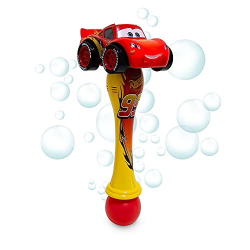 Disney Store Official Cars Lightning McQueen Light-Up Bubble Wand – Interactive Pixar LED Toy, Perfect for Kids & Fans of the Movies, Ideal Outdoor Play & Parties, Durable & Safe for All Ages - style: Lightning McQueen