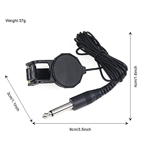 aqxreight Clip On Piezo Pickup Microphone for Acoustic Guitar Violin Ukulele Soundhole Instrument Pickup Transducer Clamp On Design ABS Metal Construction Clear Sound Musical Accessories