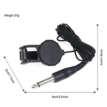 aqxreight Clip On Piezo Pickup Microphone for Acoustic Guitar Violin Ukulele Soundhole Instrument Pickup Transducer Clamp On Design ABS Metal Construction Clear Sound Musical Accessories
