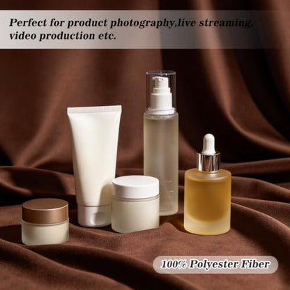 Brown Photography Backdrop for Photoshoot, 10x10 Ft Polyester Photo Backdrop Curtains, Brown Backdrops Screen for Photo Studio, Video, Content Creators, Birthday Parties Background - color: Brown