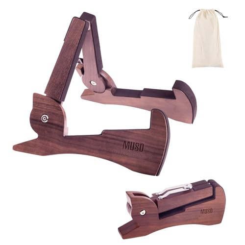 Guitar Stand, Acoustic Guitar Stand with Padded Foam, Classical Electric Guitar Stand,Folding Bass Guitar Display Stand Travel Guitar Stand, Compatible with Mandolin, Bass, Banjo, Ukulele,Rabbit-Shape Patented (Black Walnut) - color: Black Walnut
