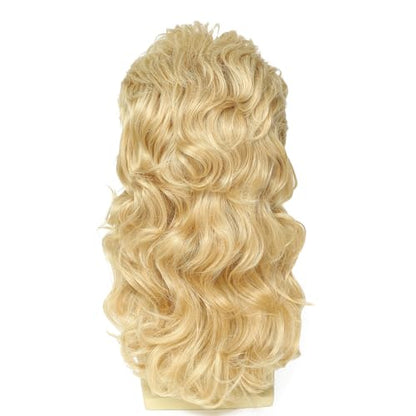 Men's 80s Rock Mullet Wig, Long Curly Retro Costume Wig, Perfect for 80s Theme Parties, Halloween, Rock Concerts and Cosplay with Sunglasses (Light Blonde) - color: 8002-Light Blonde