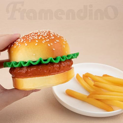 Framendino, 13 Pack Artificial Hamburger Fake French Fries Faux Burger Realistic Food Model Lifelike Props for Display Photography