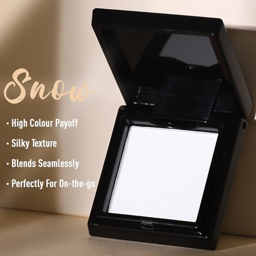 UCANBE White Single Eyeshadow Palette, Highly Pigmented Matte Eye Shadow Powder, Professional Long-Lasting Waterproof Makeup Palette - color: 07 Snow