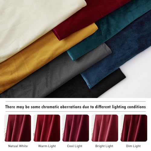 RYB HOME Red Velvet Blackout Curtains 84 inches for Bedroom Living Room - color: Ruby Red, size: 52"W x 84"L (Pack of 2)