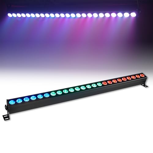 24 LED Stage Lights Bar 120W Professional Wall Wash Lights RGBW UV 6in1 DMX Light 12/50 CH 8-Zone Linear Fixture with 58 Auto Modes, Strobe & Sound Active for Party Club Disco Events Wedding Church - style: 6-in-1 LED