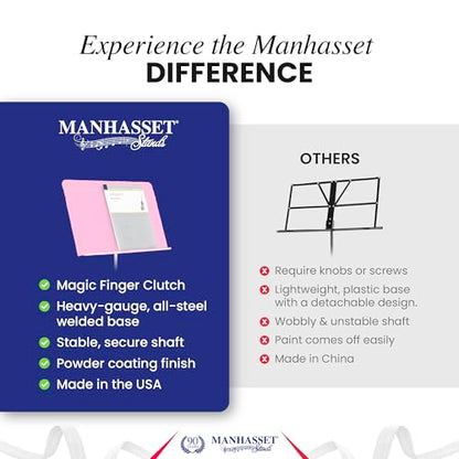 Manhasset 48 Symphony Music Stand for Sheet Music - Matte Pink - color: Pink, Matte, size: Pack of 1