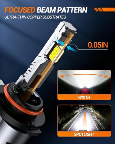 SEALIGHT 9005/HB3 H11/H9/H8 Light Bulbs Combo and F1 H11 LED Fog Light Bulbs 100,000LM Ultra-Bright 6500K 9005 H11 Bulbs with 25000RPM Cooling Fan, 360° Illumination, True Plug-N-Play, Pack of 6 - color: White, size: 9005 H11+H11