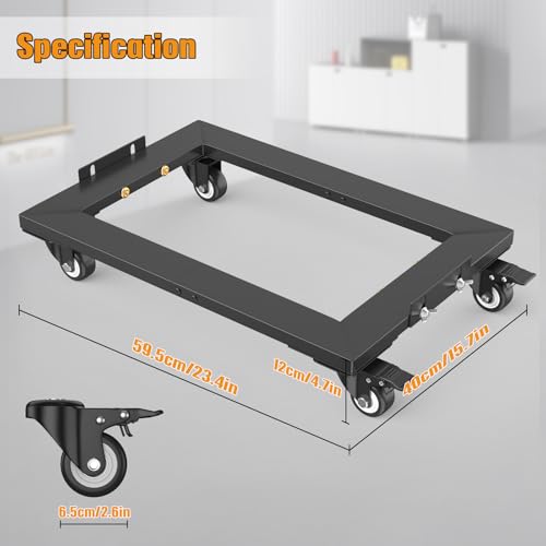 IMAYCC Furniture Moving Dolly 1800LBS, Heavy Duty Dolly cart with Wheels, Reinforced Steel Frame Moving Dolly 4 Wheels with Brake 23.4" x 15.7" Furniture Dolly - size: 1 Pack