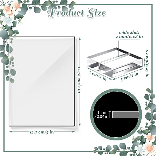 Yulejo 12 Pcs Blank Clear Acrylic Table Numbers Stands for Wedding, Acrylic Table Signs with Centerpiece Stand Sign and Holder DIY Place Name Cards for Reception Banquet Party Decors (5 x 7 Inch) - size: 5 x 7 x 0.08 Inch
