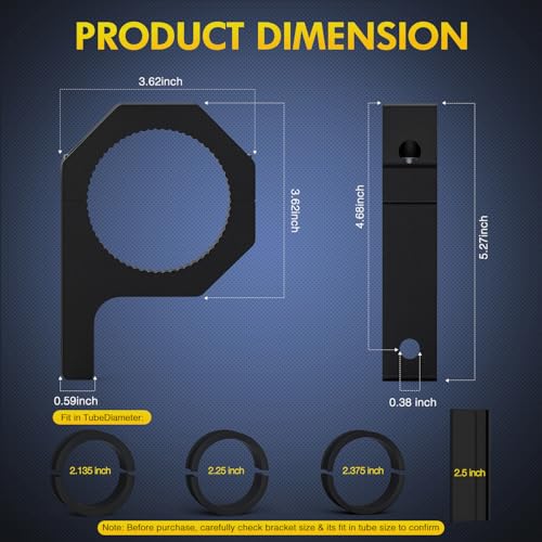 Nilight 4PCS Roll Bar Clamps Mounting Brackets for LED Lights Pods | Fits 2.135" 2.25" 2.375" 2.5" Round Roll Bar Cage Roof Racks of ATV UTV Trucks - size: For 2.135"/2.25"/2.375"/2.5”Bar