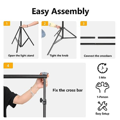 ShowMaven Background Stand,Adjustable Photo Backdrop Stand with Carry Bag for Photography Photo Video Studio, Photography Studio, Birthday Party (8.5x10ft) - size: 8.5x10ft