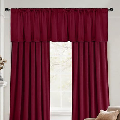 Yakamok Wine Red Room Darkening Velvet Curtains 40x18 Inch Living Room | Luxury soft velvet, 1 panel , for bedroom small windows, window drapes rod pocket,light blocking,Thermal Insulated - color: Wine Red, size: 40"W x 18"L (Pack of 1)