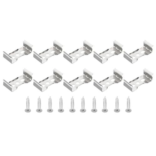 PATIKIL T8 LED Light Brackets, 20 Pack Fluorescent Tube Mounting Clip Holder Hanger Clamps Light Fixture for Ceiling Lamp Bulbs in Home Office, with Screws