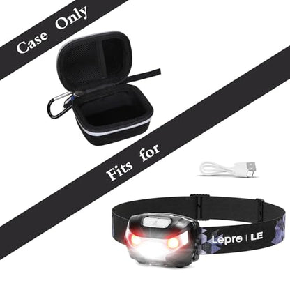 Case for Blukar/GearLight/Lepro/Lighting Ever/Eveready LED Rechargeable Headlamps - Hard Protective Travel Carrying Bag, Case Only (Black)