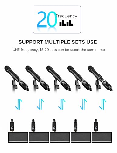 EBJ Wireless Microphone System UHF wireless XLR transmitter and receiver for dynamic/capacitive microphones, 48V Phantom power supply, electric guitar/bass, audio mixer, PA system (One drag one) - color: One drag one