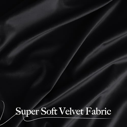 NICETOWN Black Velvet Valance Curtains for Windows 16 inch Length - color: Black Series - Black, size: 52"W x 16"L (Pack of 1)