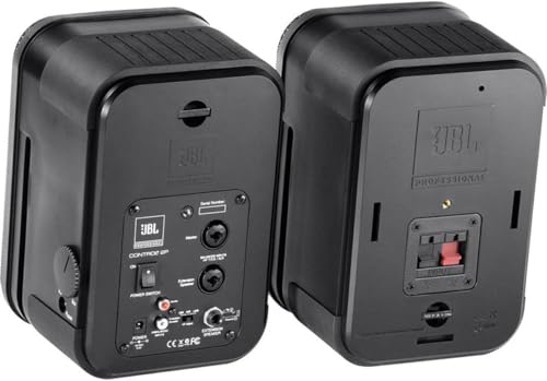 JBL Professional C2PS Control 2P Compact Powered Monitor, Desktop Reference Monitors, Master and Extension Speaker Pair, 5.25” Woofer, 35 Watts, XLR, ¼” and RCA Inputs, Black - style: Master + Extension speaker