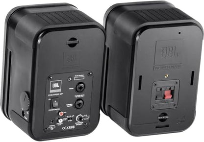 JBL Professional C2PS Control 2P Compact Powered Monitor, Desktop Reference Monitors, Master and Extension Speaker Pair, 5.25” Woofer, 35 Watts, XLR, ¼” and RCA Inputs, Black - style: Master + Extension speaker