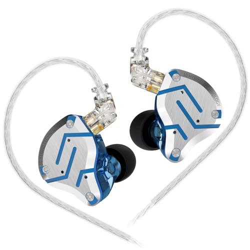 KZ ZS10 Pro in Ear Monitor,Bass KZ Earbuds,4BA 1DD Wired Earbuds Headphone Multi Driver IEM Earphone for Systerm,IEM Headphone on Stage in Ear Monitor for Singer Guitarist (Glare Blue, No Mic) - color: Glare Blue, size: No Microphone