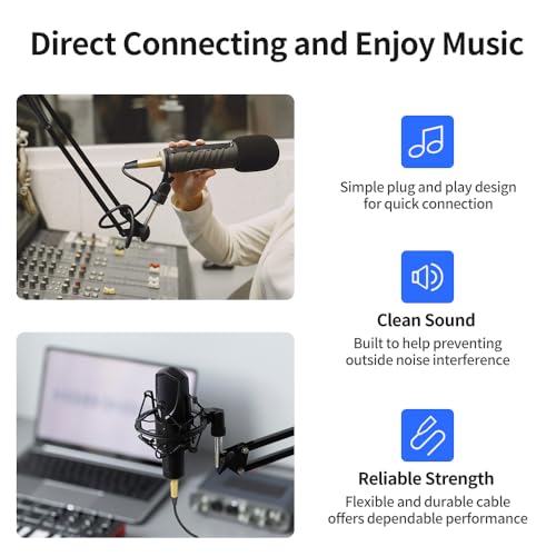 XLR Female to 1/4 Inch(6.35mm) Male 16 Feet/5 Meter TRS Balanced Cable XLR to Quarter Inch Jack Patch Cord for Speaker and Microphone - size: 5 meters