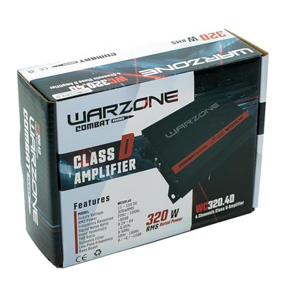Warzone Series Car Amplifiers - True RMS Power Class D Amps, 1/2/4 Ohm Stable, Multi-Channel and Monoblock Options, Remote Sub Control (320W / 4 Channels) - size: 320 watt 4 Channels