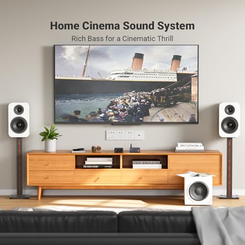 Fosi Audio M04 Subwoofer Amplifier for Home Theater Mono Channel Digital Class D Integrated Power Amp for Passive Speakers Subwoofer
