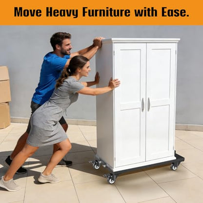 IMAYCC Furniture Moving Dolly 1800LBS, Heavy Duty Dolly cart with Wheels, Reinforced Steel Frame Moving Dolly 4 Wheels with Brake 23.4" x 15.7" Furniture Dolly 2 Packs - size: 2 Packs