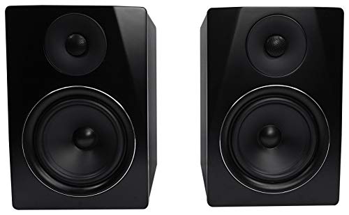 Rockville APM6B Powered USB Studio Monitor Speaker Pair in Black, 6.5", 2-Way, 350W, EQ, MDF Wood, RCA/XLR, Perfect for Studios, Recording, Music - color: Black