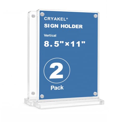 8.5×11 Acrylic Sign Holder,2Pack | Double-sided display,Quick page turning,High definition,Double-sided protective film ,Versatile for multiple scenarios - color: 2Pack 8.5x11 Inch
