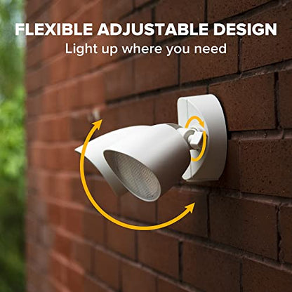 UME 2-Packs 2500 Lumen 32 Watt 28 LED Dual-Head Floodlight Outdoor, Full Metal Design, Waterproof Exterior Security Wall Light for Patio, Garden, Yard-White - color: White