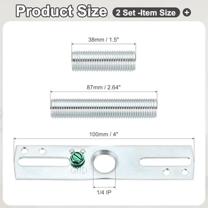 4" Universal Light Fixture Cross Bar Kit, 2 Set 1/4 IP Center Ceiling Light Plate Mounting Hardware Repair Set Dark Brown - color: Dark Brown
