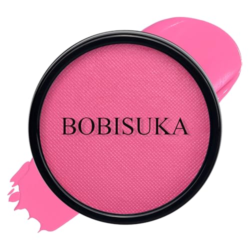 BOBISUKA Pink Face Body Paint, Water-Based Face Painting Kit & Body Paints, Safe Non-Toxic Facepaint for Halloween Unicorn Panther Doll & Sugar Skull Makeup, Costume Cosplay Party Theater & Stage - color: Pink