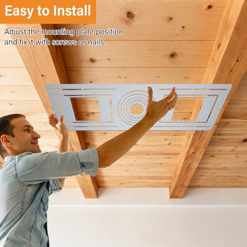 Neoaider New Construction Mounting Plate for 2” to 6” Recessed LED Light | 24 Pack, Galvanized Steel Rough-in Wafer Light Bracket w/Symmetric Round Holes, LED Recessed Lighting Housing Plate - color: Fit 2 to 6, size: 24 Pack