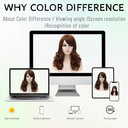 Cying Lin 18" Long Curly Dark Brown Beehive Wig Heat Resistance Fiber Synthetic Hair Party Natrual Wigs Peluca (DARK BROWN) - color: DARK BROWN