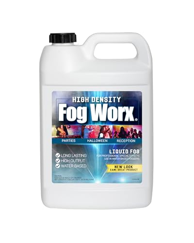 FogWorx Extreme High Density Fog Juice Gallon - Long Lasting, High Output, Odorless Water Based Fog Machine Fluid - for 400 Watt to 1500 Watt Machines - size: 128 Fl Oz (Pack of 1)