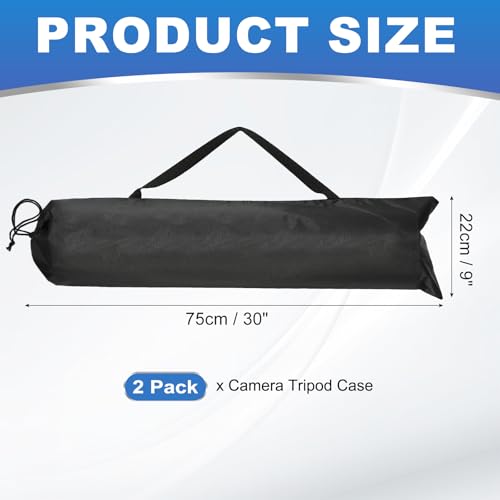PATIKIL 30 x 9 Inch Tripod Carrying Case, 2 Pack Camera Tripod Carrying Bags Oxford Cloth Padded Bag for Camera Gear Mic Light Stand Sheet Music Photography Accessories, Black - size: 30 x 9 Inch